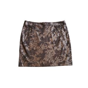 Vivienne Tam Metallic Moto Skirt Size 6